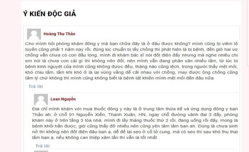 Chia sẻ bệnh nhân về phụ khang tán Chia sẻ bệnh nhân về phụ khang tán