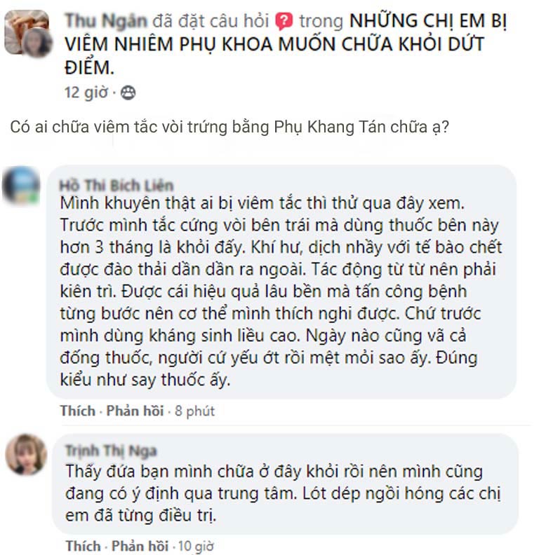 Phụ Khang Tán chữa viêm tắc vòi trứng hiệu quả