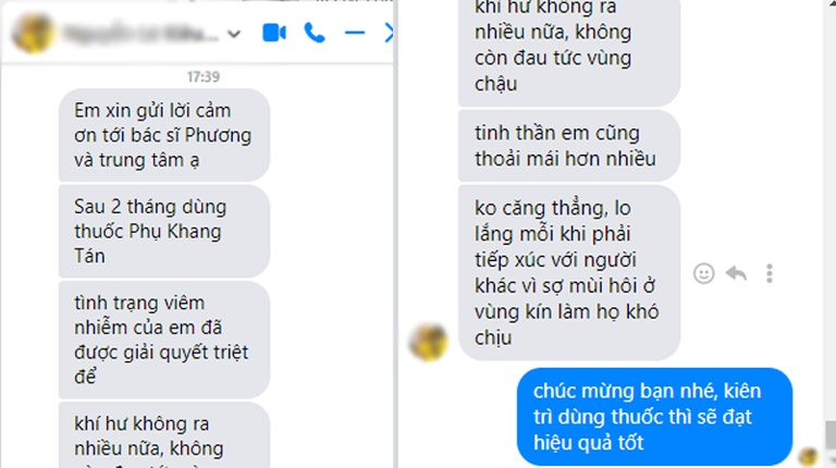 Bệnh nhân đã lấy lại tự tin sau khi điều trị viêm vùng chậu tại trung tâm