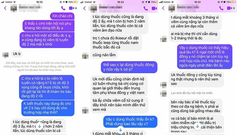 Người bệnh nhận xét về bài thuốc