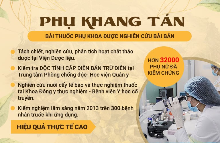 Bài thuốc Phụ Khang tán có độ an toàn cao nhờ nghiên cứu kỹ càng